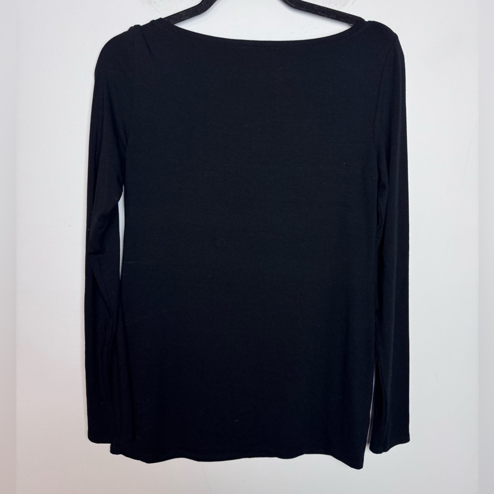 Eileen fisher jersey knit long sleeve boat neck top - Picture 2 of 5